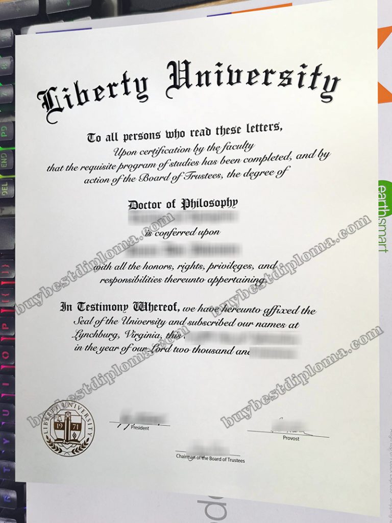 Liberty University PhD diploma, Liberty University graduate diploma,