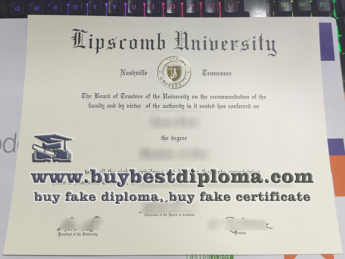 Lipscomb University diploma, Lipscomb University certificate,