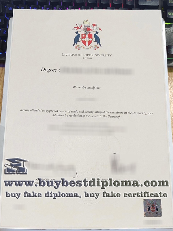 Liverpool Hope university degree, Liverpool Hope university certificate,