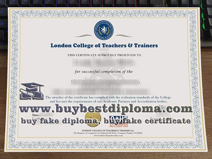 London College of Teachers and Trainers certificate, TEFL TESOL certificate,