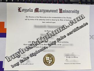 Loyola Marymount University diploma, Loyola Marymount University certificate,