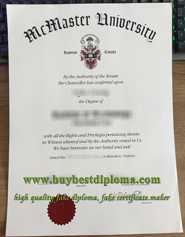 McMaster University diploma, McMaster University degree, fake McMaster University certificate, 麦克马斯特大学毕业证,