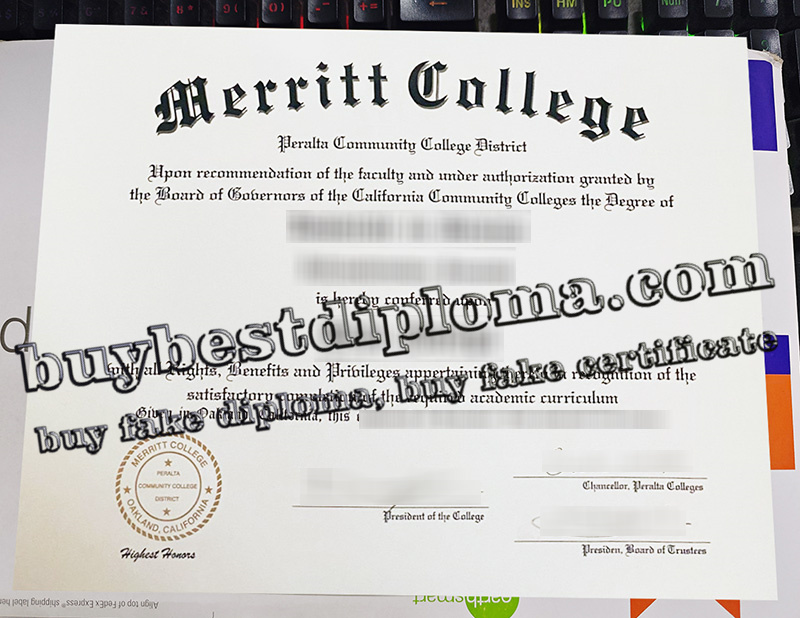 Merritt College diploma