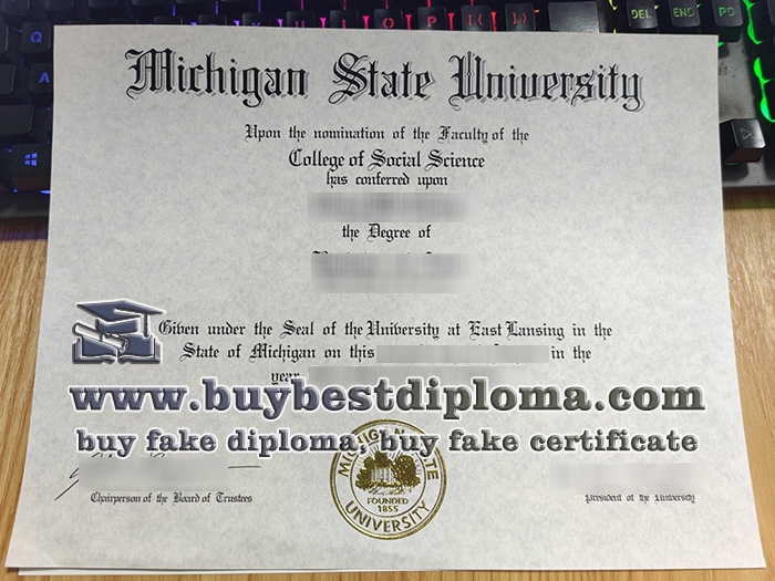 Michigan State University diploma, Michigan State University certificate,