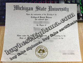 Michigan State University diploma, Michigan State University certificate,