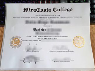 MiraCosta College diploma, MiraCosta College certificate,