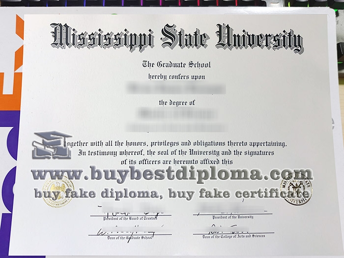 Mississippi State University diploma, Mississippi State University degree certificate,