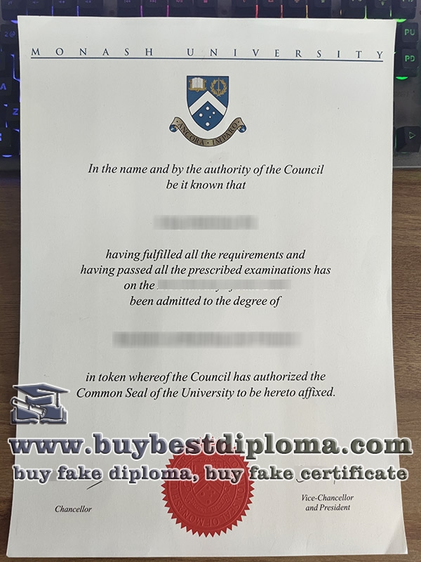 Monash University degree, fake Monash University diploma,