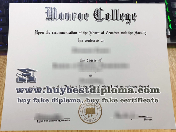 Monroe College diploma, Monroe College certificate,