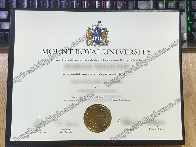 Mount Royal University diploma, Mount Royal University certificate,