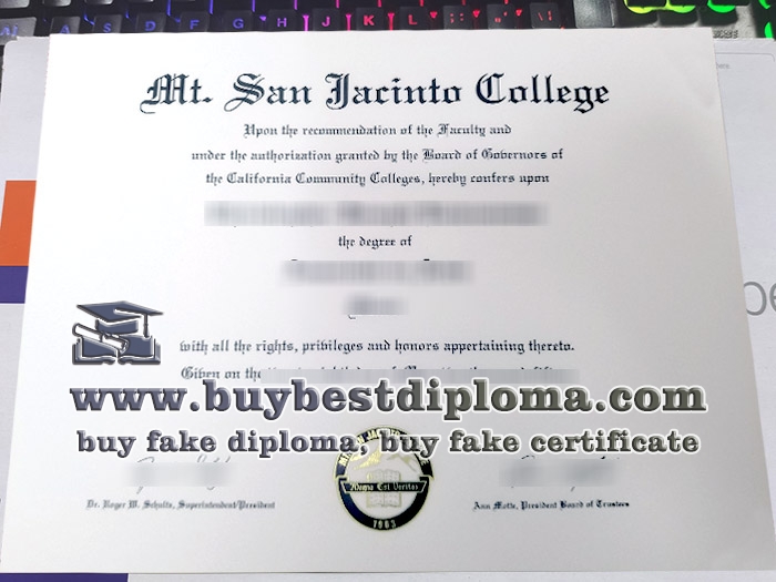 Mt. San Jacinto College diploma, Mt. San Jacinto College associate degree,