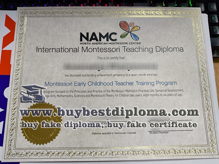 North American Montessori Center Certificate, Montessori Teaching Diploma,