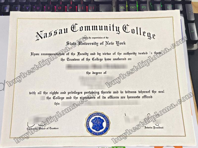 Nassau Community College diploma, Nassau Community College certificate,