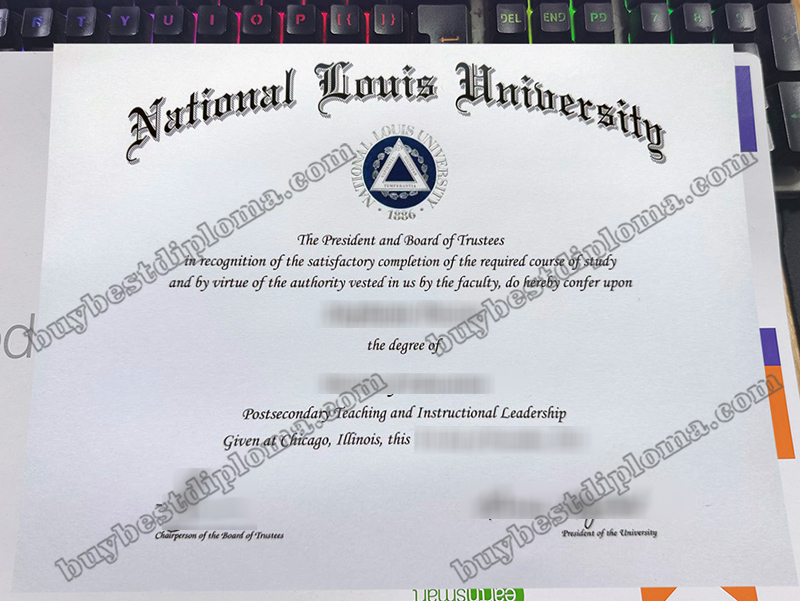 National Louis University diploma, National Louis University certificate,