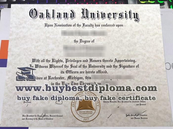 Oakland University diploma, fake Oakland University degree,