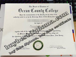 Ocean County College diploma, Ocean County College certificate,