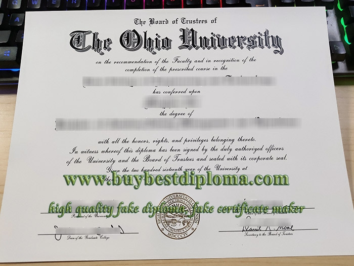 Ohio University diploma, Ohio University degree, fake Ohio University certificate,