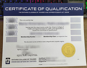 Ontario College of Trades diploma, Ontario College of Trades certificate, fake Canada certificate,