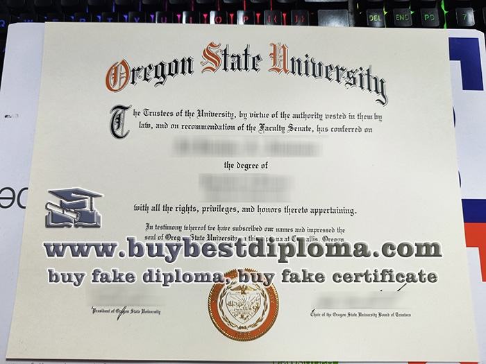 Oregon State University diploma, Oregon State University certificate,