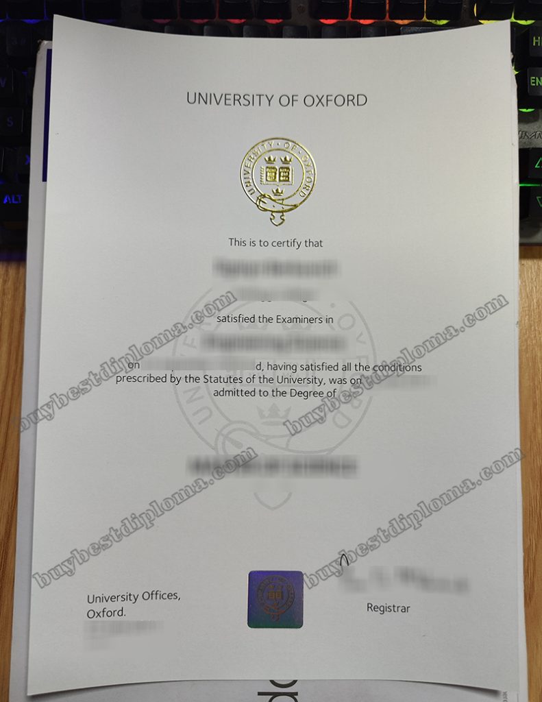 University of Oxford diploma, University of Oxford degree,