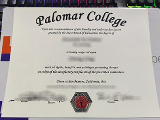 Palomar College diploma, Palomar College certificate,