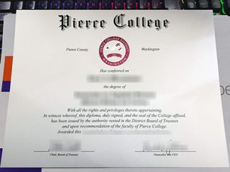 Pierce College diploma, Pierce College certificate,