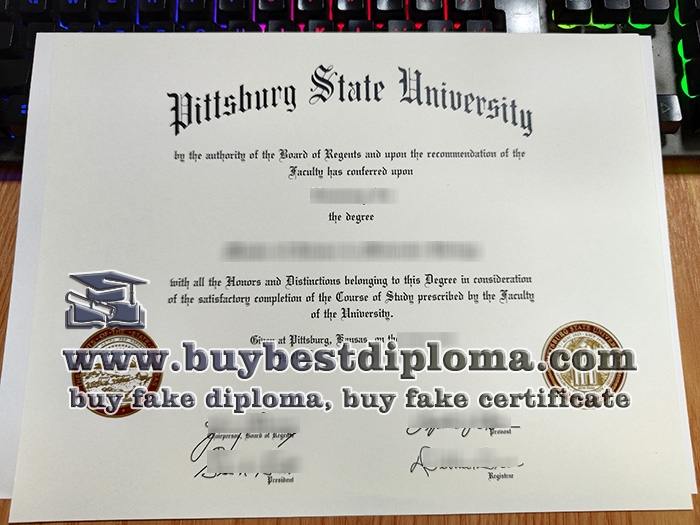 Pittsburg State University diploma, Pittsburg State University certificate,