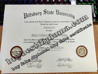 Pittsburg State University diploma, Pittsburg State University certificate,