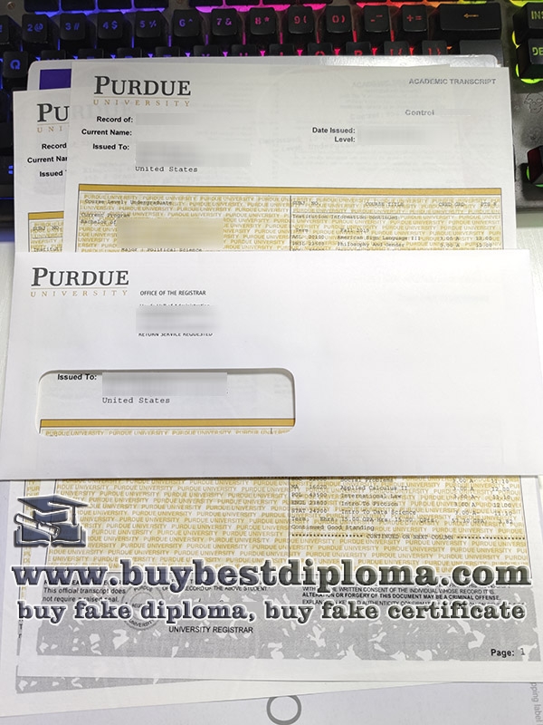 fake Purdue University transcript, Purdue University sealed transcript,