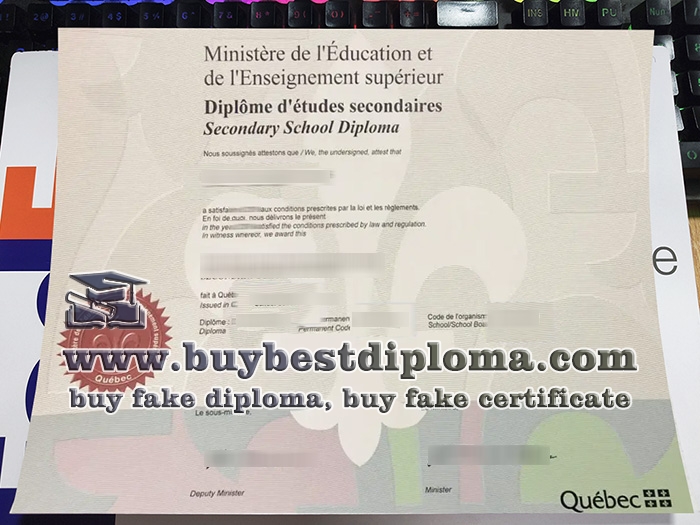 Québec Secondary School diploma, Quebec high school diploma,