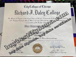 Richard J Daley College diploma, City Colleges of Chicago certificate,