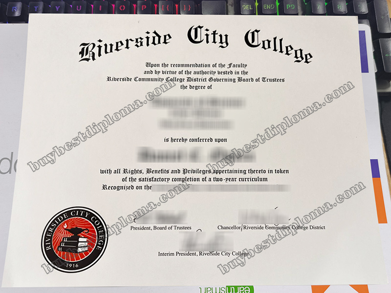 Riverside City College diploma, Riverside City College certificate,