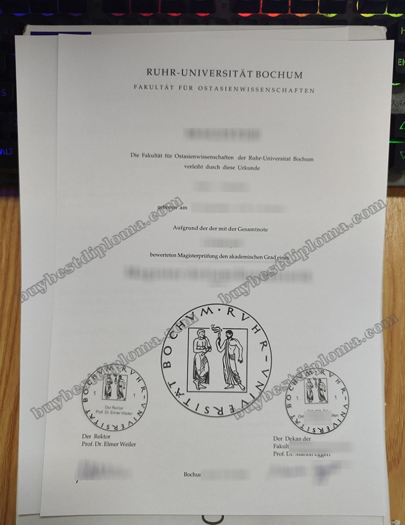 Ruhr-Universität Bochum urkunde, Ruhr-Universität Bochum diploma,