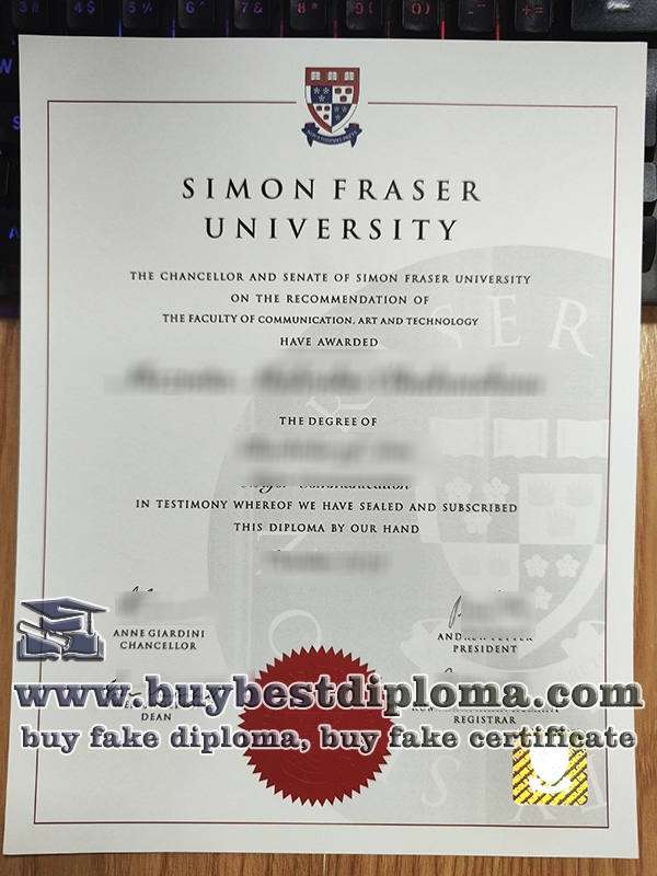 Simon Fraser University fake diploma, SFU diploma,