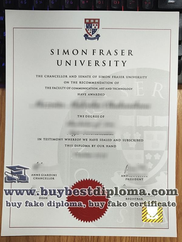 Simon Fraser University diploma, SFU certificate,