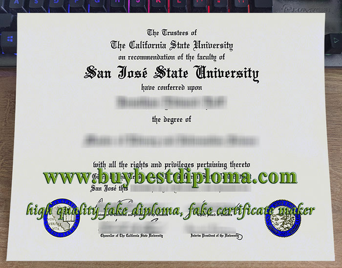 San Jose State University diploma, San Jose State University degree, fake SJSU diploma, 圣何塞州立大学文凭,