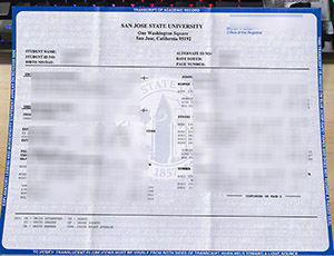 San Jose State University transcript, SJSU transcript, San Jose State University certificate, 圣何塞州立大学毕业证成绩单,