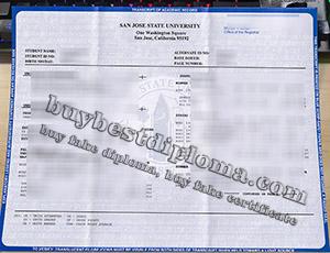 San Jose State University transcript, SJSU transcript, San Jose State University certificate, 圣何塞州立大学毕业证成绩单,