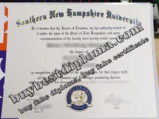 Southern New Hampshire University diploma, fake SNHU degree certificate,