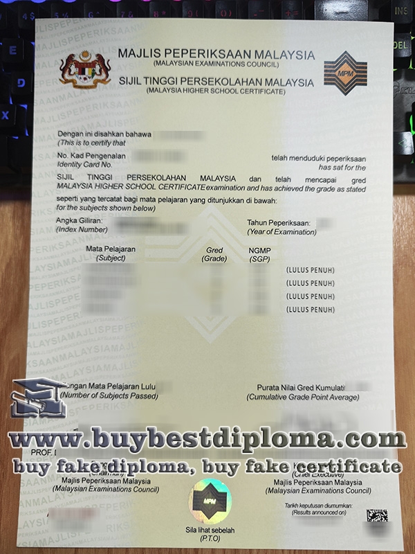 fake Sijil Tinggi Persekolahan Malaysia certificate, buy STPM certificate,