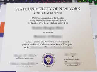 SUNY Geneseo diploma, College at Geneseo degree certificate,