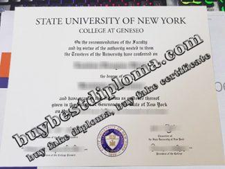 SUNY Geneseo diploma, College at Geneseo degree certificate,