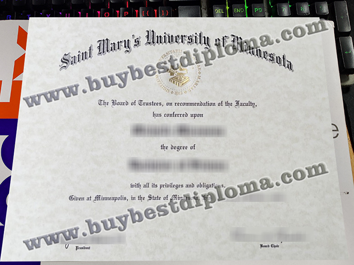 Saint Mary’s University of Minnesota diploma, Saint Mary’s University of Minnesota certificate,