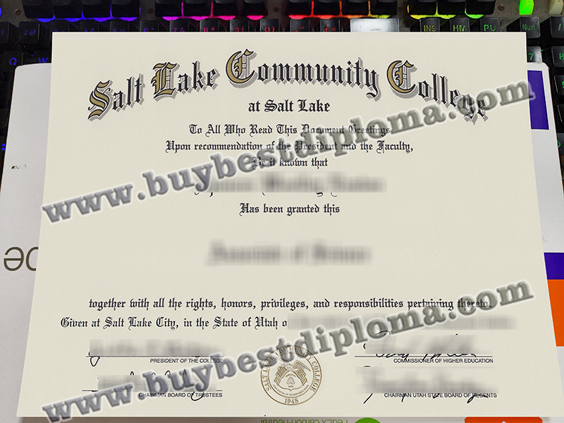 Salt Lake Community College diploma, Salt Lake Community College certificate,