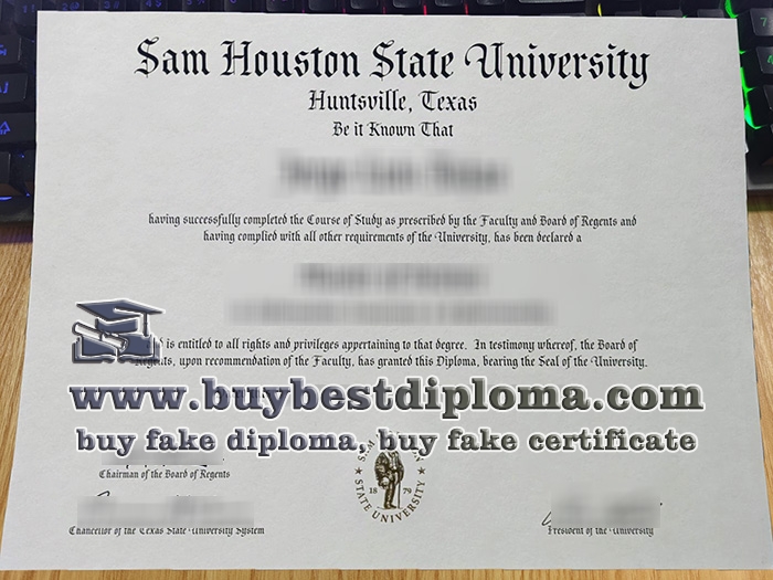 Sam Houston State University diploma, fake SHSU certificate,
