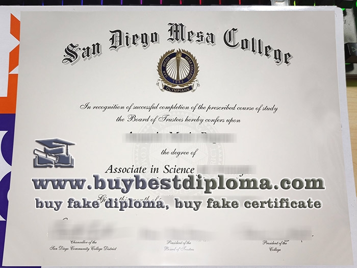 San Diego Mesa College diploma, San Diego Mesa College associate degree,