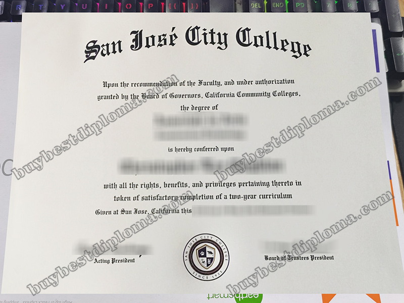 San José City College diploma, San José City College certificate,