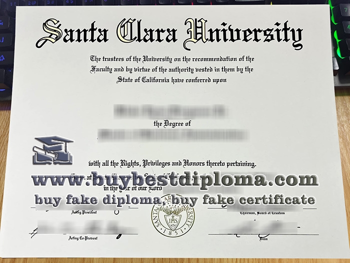 Santa Clara University diploma, fake Santa Clara University degree,