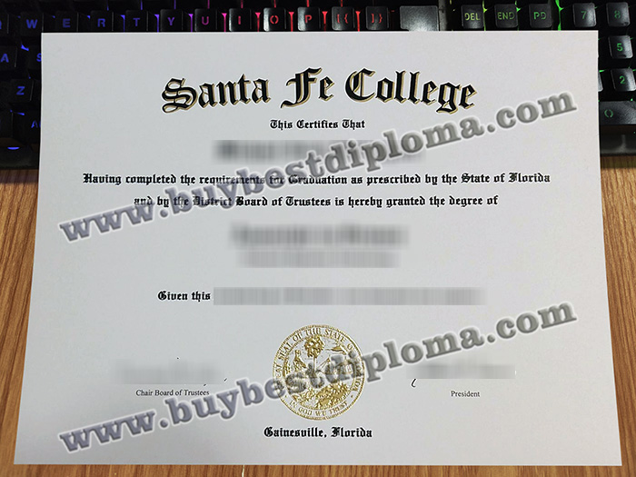 Santa Fe College diploma, Santa Fe College certificate,