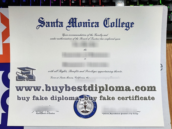 Santa Monica College certificate, Santa Monica College diploma,